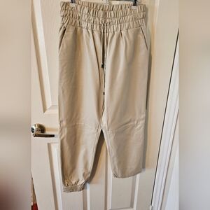 Faux leather pants, size medium, cream